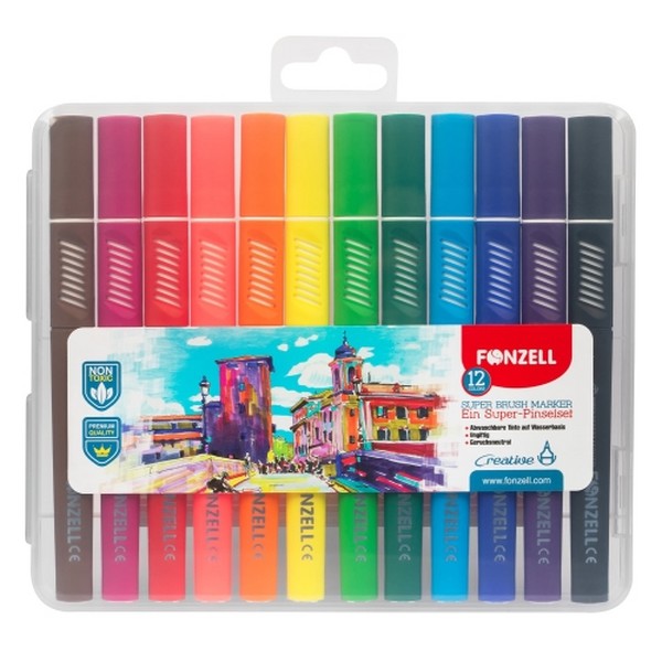 ماژیک 12 رنگ سوپر براش فونزیل FONZELL SUPER BRUSH 4998 ماژیک 12 رنگ سوپر براش فونزیل FONZELL SUPER BRUSH 4998
